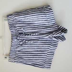 Universal Thread linen blend blue & white striped shorts Sz XS coastal beach
